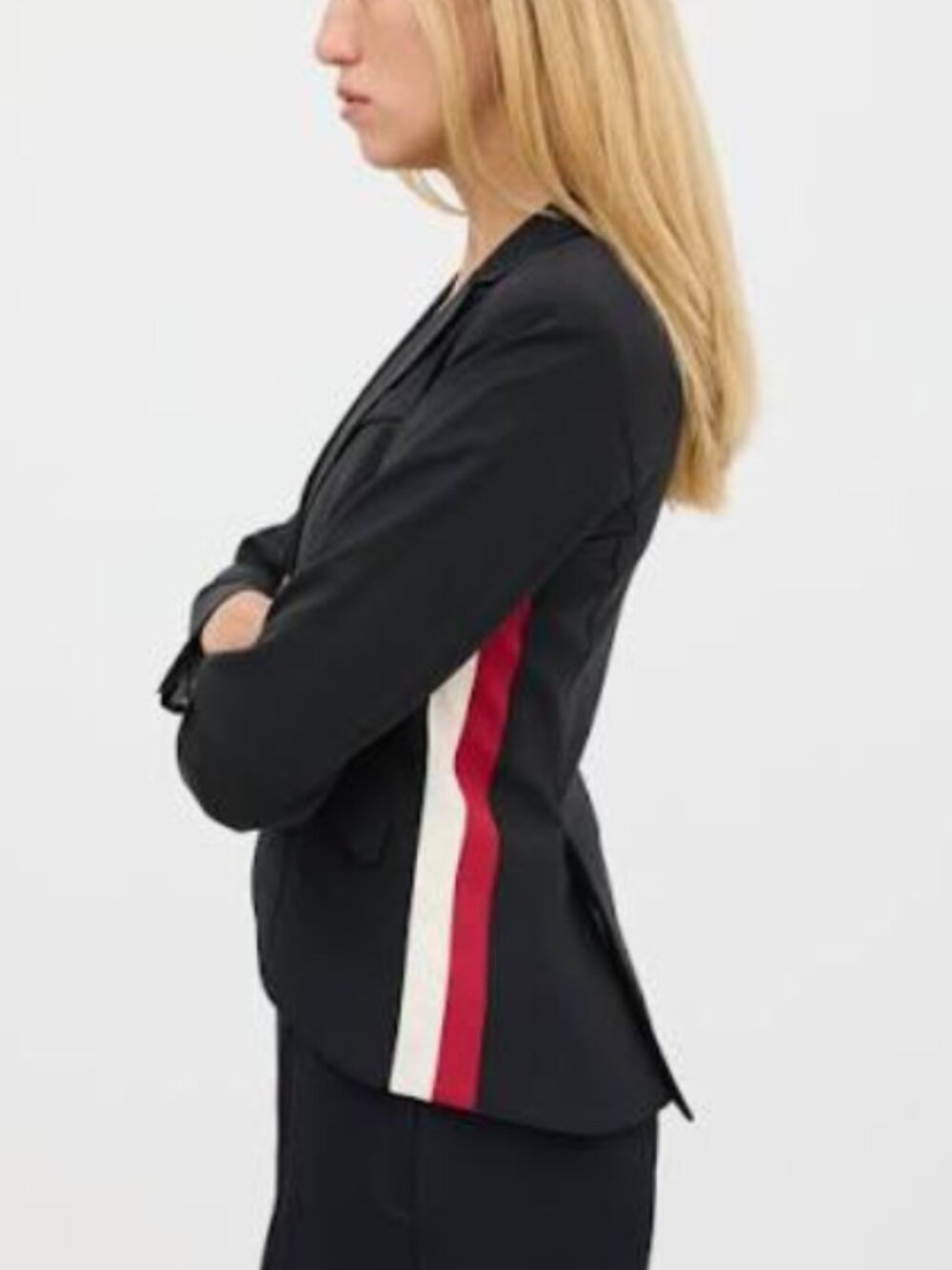 Smythe, One button Tux Blazer w Racing Stripes,  Black, Red &White, Retail $800